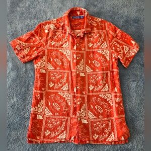 Nautica Red and White Casual Button Down Shirt